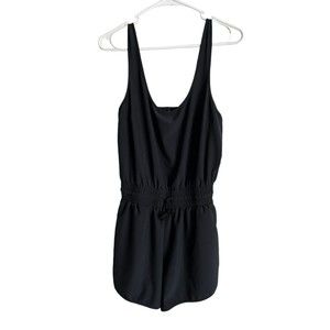 Abercrombie & Fitch Traveler Romper Short Black/Charcoal Pockets Women's Size M